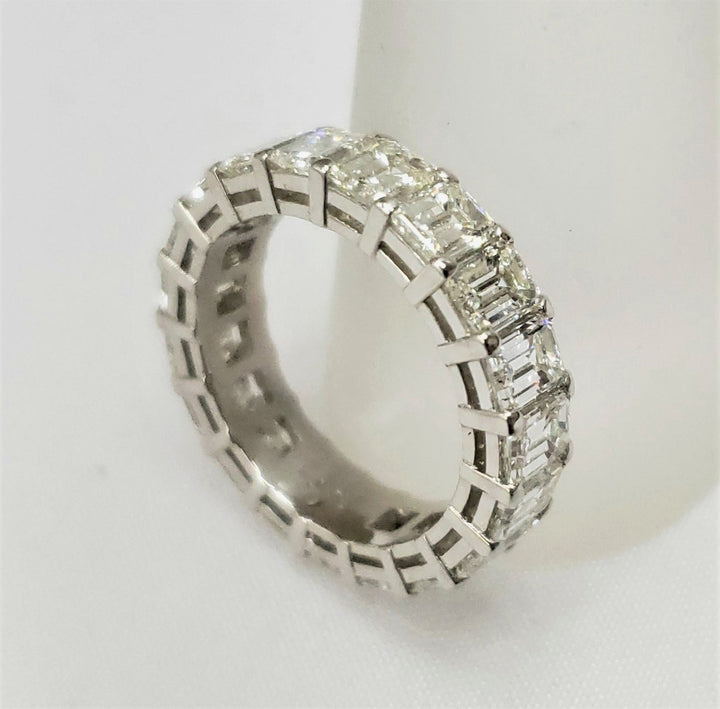 Platinum Emerald Cut Diamond Eternity Band 6.09 CTW - Elite Fine Jewelers