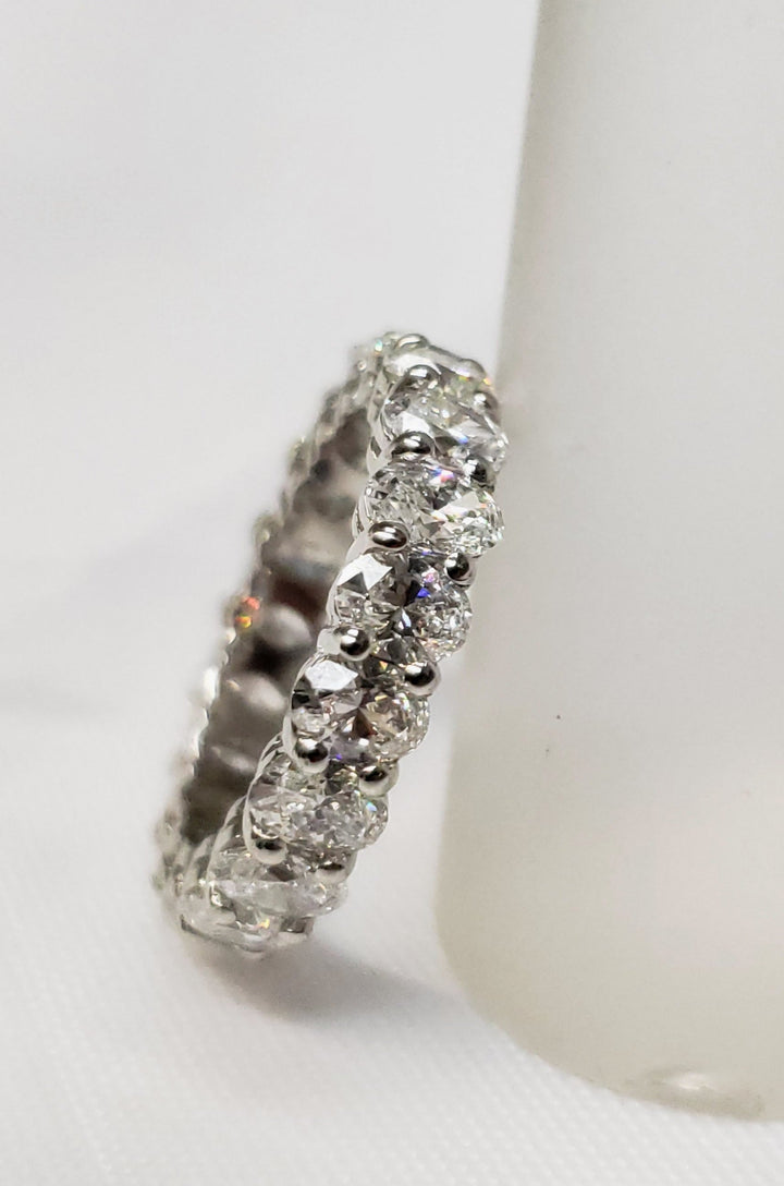 Oval Cut Diamond Platinum Eternity Band- Elite Fine Jewelers