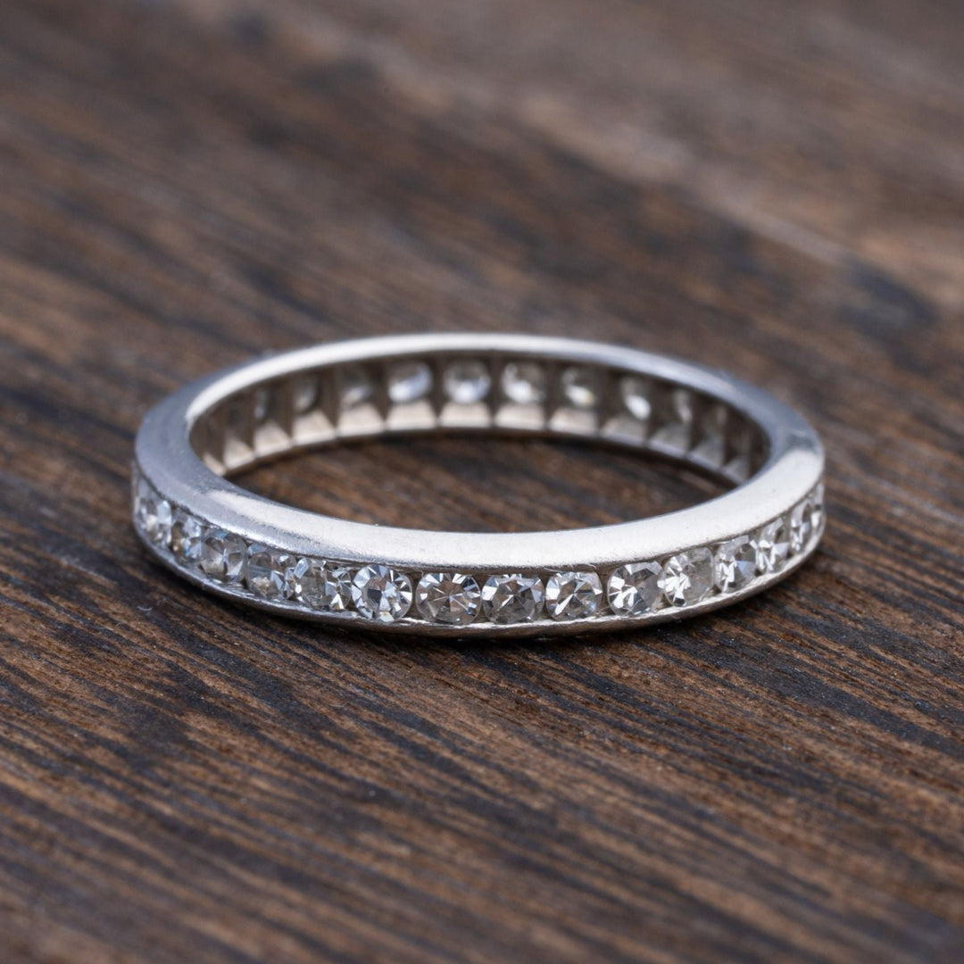 Vintage Platinum Diamond Eternity Band - Elite Fine Jewelers