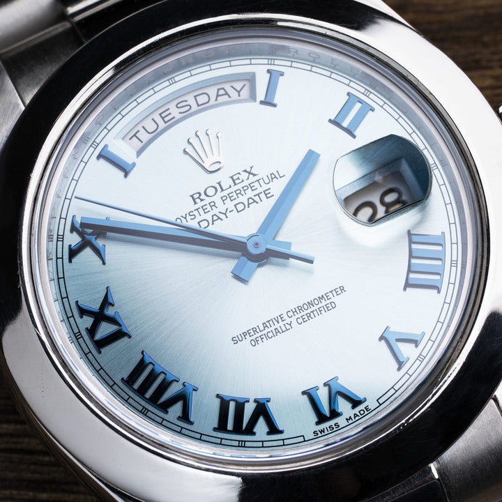 Rolex Platinum President Ice Blue Roman Dial - Elite Fine Jewelers