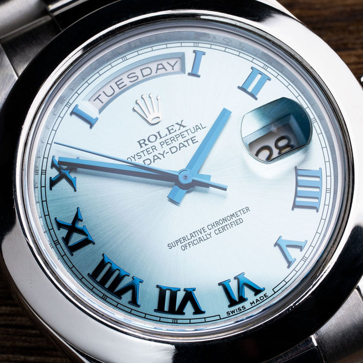 Rolex Platinum President Ice Blue Roman Dial - Elite Fine Jewelers