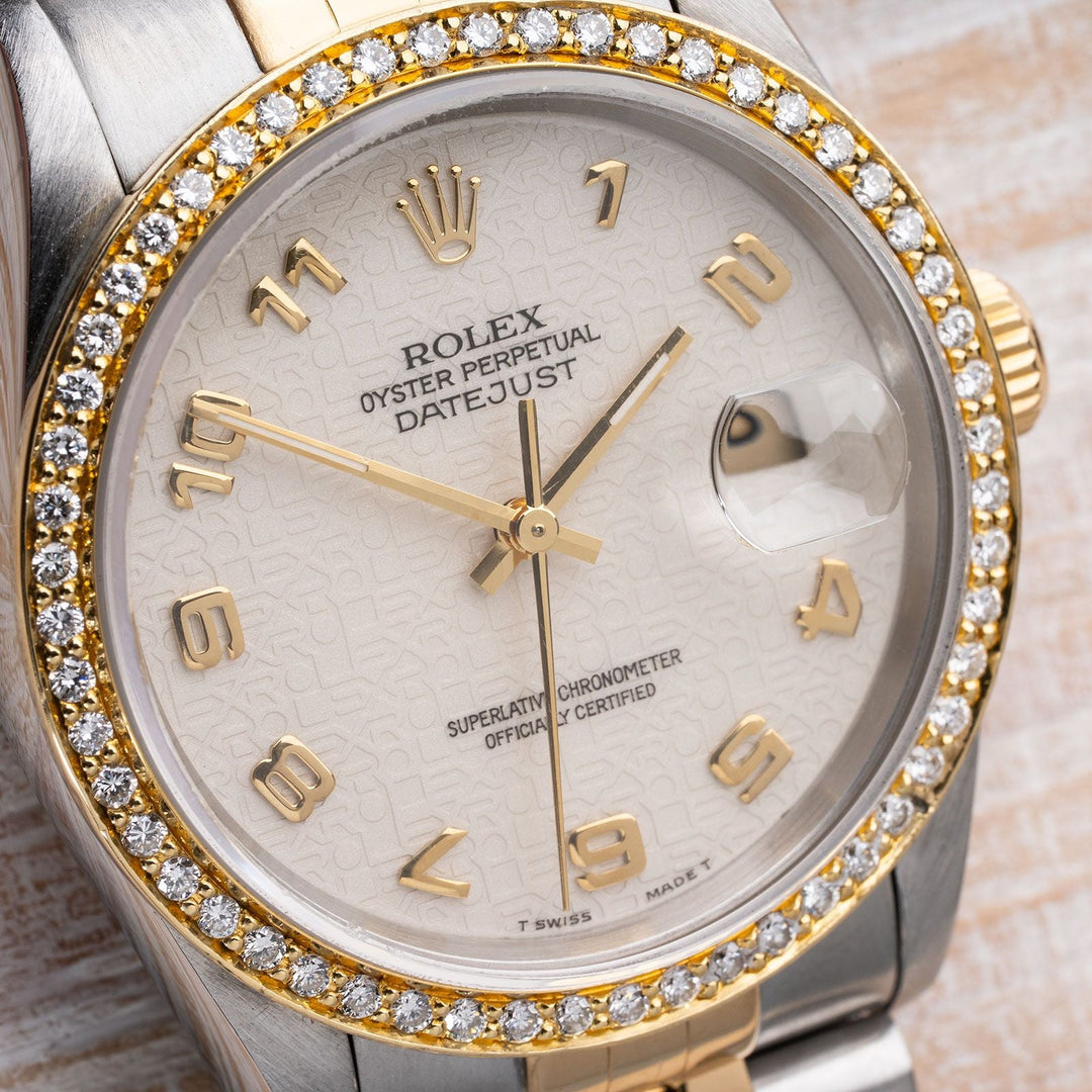 Rolex Two Tone DateJust with Jubilee Dial & 1/2CTW Diamond Bezel - Elite Fine Jewelers