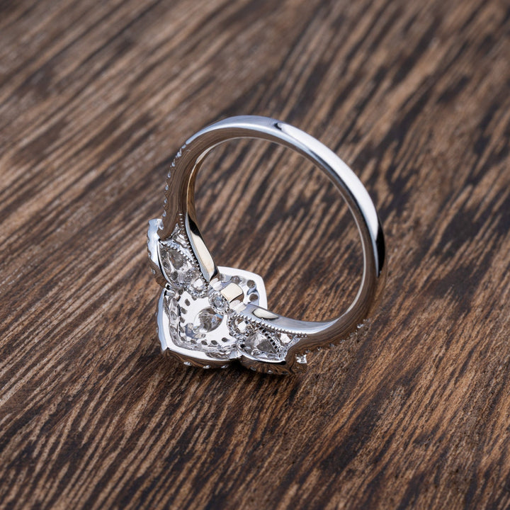 Marquise and Pear Diamond Double Halo Engagement Ring - Elite Fine Jewelers