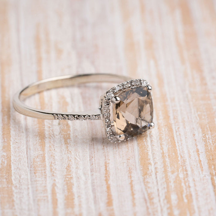 Smokey Quartz Gemstone and Diamond Ring - Elite Fine Jewelers
