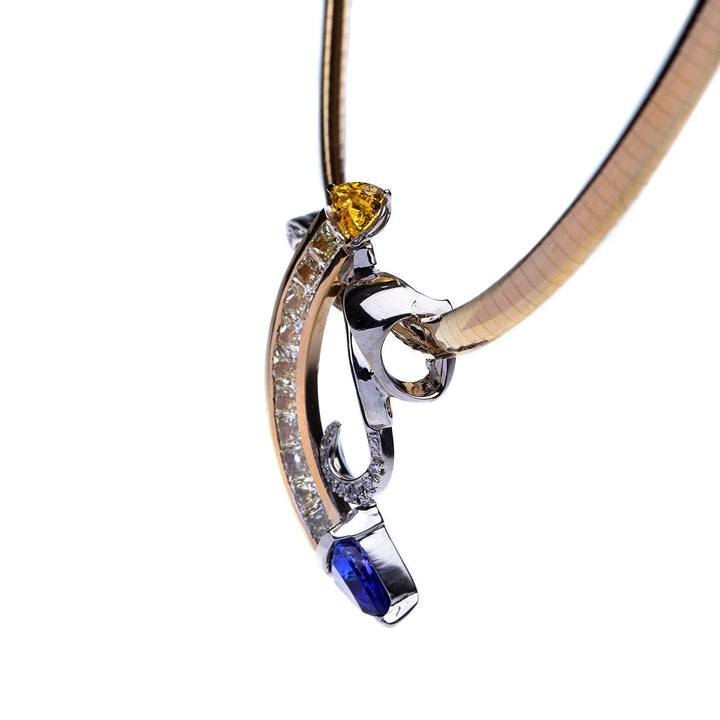 Stunning 18Kt Gold Diamond and Gemstone Custom Necklace - Elite Fine Jewelers