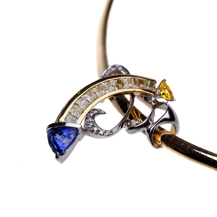 Stunning 18Kt Gold Diamond and Gemstone Custom Necklace - Elite Fine Jewelers