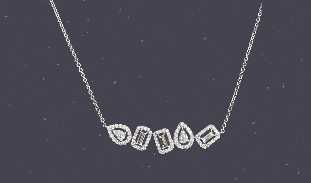 Emerald & Round Brilliant Cut Diamond Halo Necklace- Elite Fine Jewelers