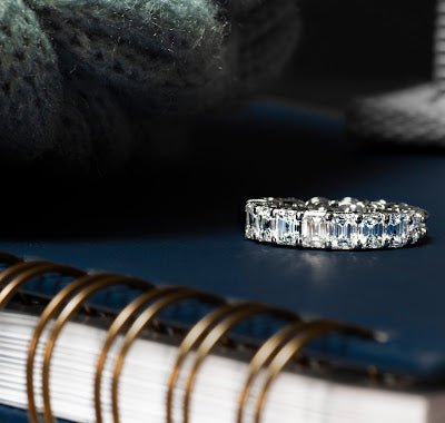 The Duo Emerald Cut and Round Brilliant Diamond Eternity Band - Elite Fine Jewelers