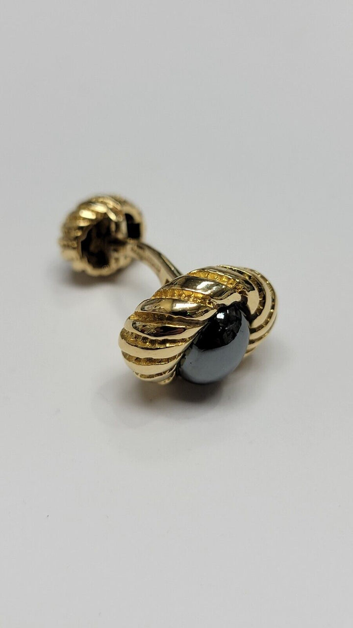 Tiffany & Co 18kt Yellow Gold Schlumberger Hematite Cufflinks - Elite Fine Jewelers