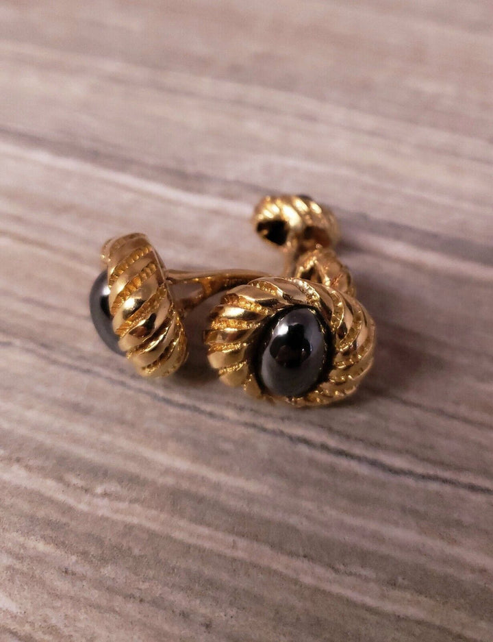 Tiffany & Co 18kt Yellow Gold Schlumberger Hematite Cufflinks - Elite Fine Jewelers